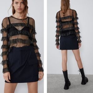 [NWOT] ZARA Pinstripe Mini Skirt